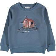 Preisvergleich für Oberteile: Sweatshirt NMMOAK , Organic Cotton blau Gr. 104 Jungen Kleinkinder