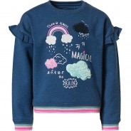 Preisvergleich für Oberteile: Sweatshirt , Pailletten dunkelblau Gr. 104/110 Mädchen Kinder