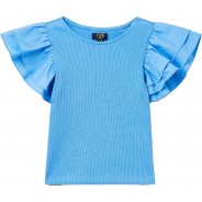 Preisvergleich für Oberteile: T-Shirt  blau Gr. 104 Mädchen Kleinkinder
