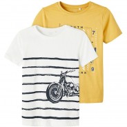 Preisvergleich für Oberteile: T-Shirt Doppelpack  offwhite Gr. 122/128 Jungen Kinder