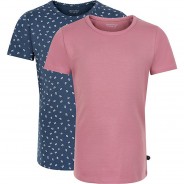 Preisvergleich für Oberteile: T-Shirt Doppelpack  rosa/blau Gr. 86 Mädchen Kleinkinder