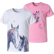 Preisvergleich für Oberteile: T-Shirt Doppelpack  weiß-kombi Gr. 92 Mädchen Kleinkinder