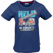 Preisvergleich für Oberteile: T-Shirt  dunkelblau Gr. 116/122 Jungen Kinder