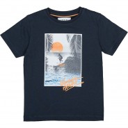 Preisvergleich für Oberteile: T-Shirt  dunkelblau Gr. 128/134 Jungen Kinder