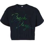 Preisvergleich für Oberteile: T-Shirt  dunkelblau Gr. 134/140 Mädchen Kinder