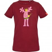 Preisvergleich für Oberteile: T-Shirt Elklifee mit Retro Elch Prinzessin Druck  rot Gr. 92/98 Mädchen Kinder