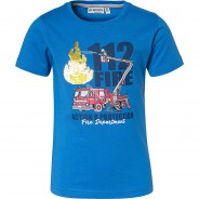 Preisvergleich für Oberteile: T-Shirt , Fahrzeuge blau Gr. 128/134 Jungen Kinder