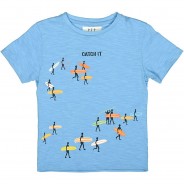 Preisvergleich für Oberteile: T-Shirt  hellblau Gr. 128/134 Jungen Kinder