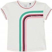 Preisvergleich für Oberteile: T-Shirt im Retro Look T-Shirts  weiß Gr. 122/128 Mädchen Kleinkinder