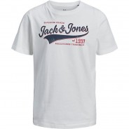 Preisvergleich für Oberteile: T-Shirt JJELOGO  offwhite Gr. 140 Jungen Kinder