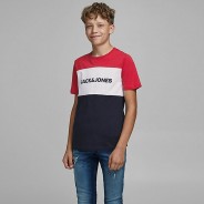 Preisvergleich für Oberteile: T-Shirt JJELOGO  rot Gr. 176 Jungen Kinder