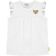 Preisvergleich für Oberteile: T-Shirt mit Fashion Flügelärmchen T-Shirts weiß Gr. 104 Mädchen Kinder