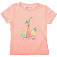 Preisvergleich für Oberteile: T-Shirt  neonorange Gr. 116/122 Mädchen Kinder