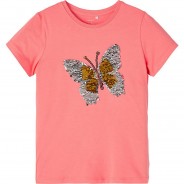 Preisvergleich für Oberteile: T-Shirt NKFDISTAR , Organic Cotton apricot Gr. 122/128 Mädchen Kinder