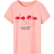 Preisvergleich für Oberteile: T-Shirt NKFFAIMME , Organic Cotton neonpink Gr. 116 Mädchen Kinder