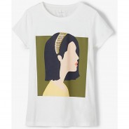 Preisvergleich für Oberteile: T-Shirt NKFFAIZA , Organic Cotton weiß Gr. 134/140 Mädchen Kinder