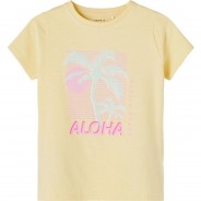 Preisvergleich für Oberteile: T-Shirt NKFJESA  gelb Gr. 122/128 Mädchen Kinder
