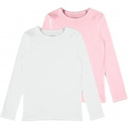 Preisvergleich für Oberteile: T-Shirt NKFTOP Doppelpack , Organic Cotton pink Gr. 146/152 Mädchen Kinder