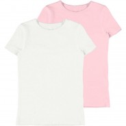 Preisvergleich für Oberteile: T-Shirt NKFTOP Doppelpack , Organic Cotton pink Gr. 146/152 Mädchen Kinder