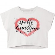 Preisvergleich für Oberteile: T-Shirt NKFVILMA  weiß Gr. 134/140 Mädchen Kinder