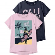 Preisvergleich für Oberteile: T-Shirt NKFVIX Doppelpack  helllila Gr. 134/140 Mädchen Kinder