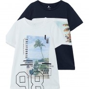 Preisvergleich für Oberteile: T-Shirt NKMHERRY Doppelpack  dunkelblau Gr. 158/164 Jungen Kinder