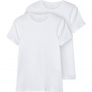 Preisvergleich für Oberteile: T-Shirt NKMT Doppelpack , Organic Cotton weiß Gr. 122/128 Jungen Kinder