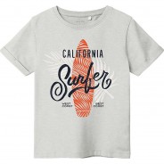 Preisvergleich für Oberteile: T-Shirt NKMVUX  hellgrau Gr. 122/128 Jungen Kinder