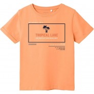 Preisvergleich für Oberteile: T-Shirt NKMVUX  orange Gr. 122/128 Jungen Kinder