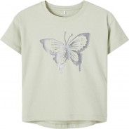 Preisvergleich für Oberteile: T-Shirt NMFBELLIE , Organic Cotton hellgrün Gr. 98 Mädchen Kleinkinder