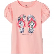 Preisvergleich für Oberteile: T-Shirt NMFFLORIDA , Organic Cotton rosa Gr. 122/128 Mädchen Kinder
