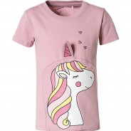 Preisvergleich für Oberteile: T-Shirt NMFHELIA , Organic Cotton rosa Gr. 92 Mädchen Kleinkinder