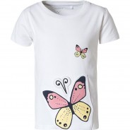 Preisvergleich für Oberteile: T-Shirt NMFHELIA , Organic Cotton weiß Gr. 104 Mädchen Kleinkinder