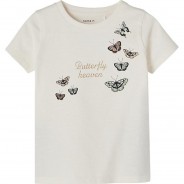 Preisvergleich für Oberteile: T-Shirt NMFJUSA  offwhite Gr. 116 Mädchen Kinder