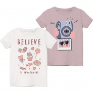 Preisvergleich für Oberteile: T-Shirt NMFVEEN Doppelpack  weiß Gr. 122/128 Mädchen Kinder