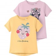 Preisvergleich für Oberteile: T-Shirt NMFVIX Doppelpack  helllila Gr. 116 Mädchen Kinder