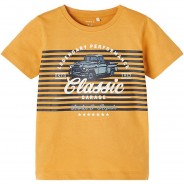 Preisvergleich für Oberteile: T-Shirt NMMBERTEL  gelb Gr. 98 Jungen Kleinkinder