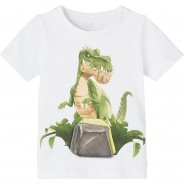 Preisvergleich für Oberteile: T-Shirt NMMGIGANTOSAURUS , Organic Cotton weiß Gr. 116 Jungen Kinder