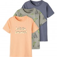 Preisvergleich für Oberteile: T-Shirt NMMHANS 3er Pack , Organic Cotton grün Gr. 110 Jungen Kleinkinder