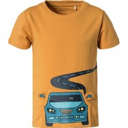 Preisvergleich für Oberteile: T-Shirt NMMHOLGER , Organic Cotton gelb Gr. 98 Jungen Kleinkinder