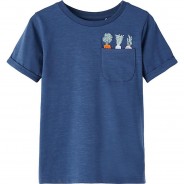 Preisvergleich für Oberteile: T-Shirt NMMKARLO , Organic Cotton blau Gr. 92 Jungen Kleinkinder