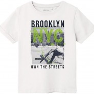 Preisvergleich für Oberteile: T-Shirt NMMVUX  weiß Gr. 86 Jungen Kleinkinder