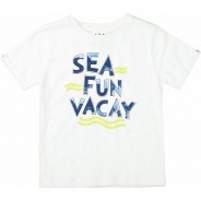 Preisvergleich für Oberteile: T-Shirt  offwhite Gr. 128/134 Jungen Kinder