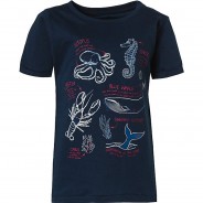 Preisvergleich für Oberteile: T-Shirt , Organic Cotton dunkelblau Gr. 92/98 Jungen Kleinkinder