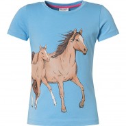 Preisvergleich für Oberteile: T-Shirt PFERDE , Pferde von SALT AND PEPPER hellblau Gr. 116/122 Mädchen Kinder