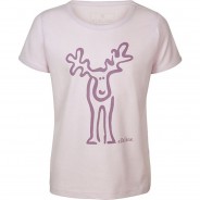 Preisvergleich für Oberteile: T-Shirt Rudolfinchen leicht tailliert Retro Brust und Rücken Print  rosa Gr. 104/110 Mädchen Kinder