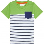 Preisvergleich für Oberteile: T-Shirt SALVO , Organic Cotton blau/weiß Gr. 116 Jungen Kinder
