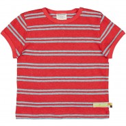 Preisvergleich für Oberteile: T-Shirt Streifen mit Leinen T-Shirts rot Gr. 98/104