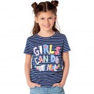 Preisvergleich für Oberteile: T-Shirt  von ZAB kids dunkelblau Gr. 128/134 Mädchen Kinder