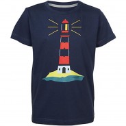 Preisvergleich für Oberteile: T-Shirt Waterworld Leuchtturm Print maritim Kinder dunkelblau Gr. 92/98  Kinder